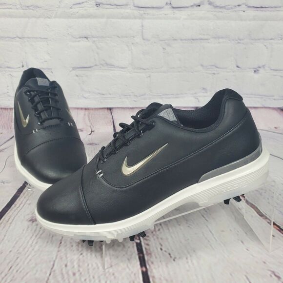 Nike Golf Shoes Mens 7.5 Black Air Zoom Victory Pro Leather Silver Swoosh Logo main image 9